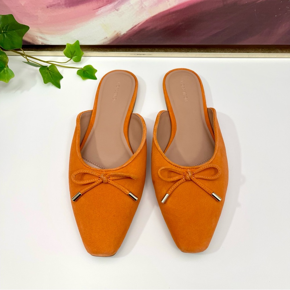 Nordstrom Jude Bow Mule in Orange Bisque Size 7.5 - Picture 6 of 11